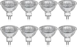 8 halogeenipolttimoa, GU5.3, MR16, 35 W, 12 V, himmennettävä - lämmin valkoinen, 2800 K, 400 lumenia, lasikansi