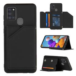 Gangxun Sag for Samsung Galaxy A21s Vintage Cuir Cover Læderetui Kofanger - Noir