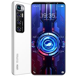 Won 2023 Nya M10 6,1-tums 8 GB minne + 256 GB Android 10.1 Mobiltelefon med stor skärm 5000mAh spel med stor kapacitet mobiltelefon Vit