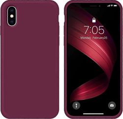 Kotelo iPhone XS -kotelolle nestemäinen silikonigeeli kumi puhelinkotelo, iPhone XS 5.8 tuuman iskunkestävä koko vartalo ohut pehmeä mikrokuituvuor...