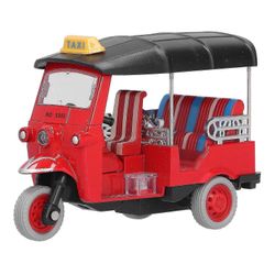 Vedä taaksepäin Thaimaan kolmipyörän simulaatio Alloy Tuk Tuk -automalli Lelu Lasten ajoneuvoleluPunainen 2025 Punainen