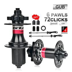 Gub Mountain Bike Hub 32 Hul 4 Leje Forseglet Leje 8-11 Speed Kassette 6 Kløer 72 Ring / klik Mountainbike Dele Skivebremse