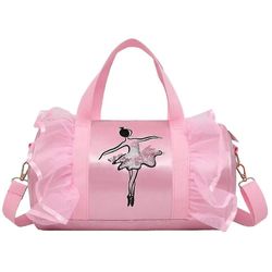 Children's Dance Bag Skulderveske Girls Latin Dance Bag Ballet Bag Personlig Ballett Bag Rosa