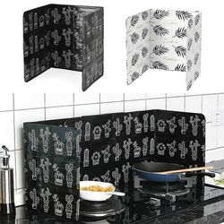 Jying Folding Anti Splatter Olie Screen Splash Cover Madlavning Komfur Guard Køkken 85x33cm Sort