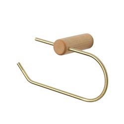 Puinen kudospidike Messinki wc-paperipidike WC-säilytystarvike rullapaperipidike teline pyökki väri ja kulta Pyökin väri kulta