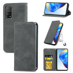 Gangxun Sag For Xiaomi Mi 10t/10t Pro Magnetisk Lukning Læder Tegnebog Cover Housse Etui Shockproof - Grå