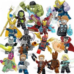 unbrand 16 st Marvel Avengers Superhjälte Komiska Minifigurer Dc Minifigurgåva till barn Flerfärgade 16pcs