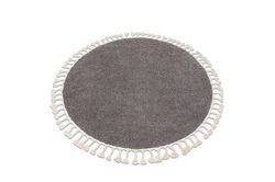 RugsX Tæppe BERBER 9000 cirkelbrun frynser Berber Marokkansk lurvet brun circle 160 cm