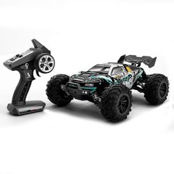 Kauko-ohjattava auto, 80kmh 1:16 mittakaava nopea rc-kuorma-auto aikuisille lapsille, 4wd maastoajo buggy ledillä pojalle SCY-16101PRO vihreä
