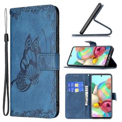 Foxdock Etui til Samsung Galaxy A71 4g Blue Butterfly Mobile Cover