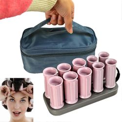 10 kpl kannettava naisten sähköinen hiusrulla vähentää hiusrullan lämpövaurioita kotikäyttöön ulkona sisätiloissa Classic Style