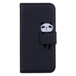 Gangxun Sag til Google Pixel 6 Pro Cute Tegneserie Animal Læder Tegnebog Flip Creative Magnetisk Beskyttelsesdæksel - Black Panda