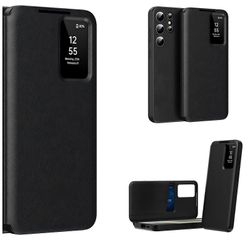 Huelle For S25 Ultra Leather Flip Case korttipaikalla ja View Window Folio Cover Samsung Galaxy S25 Ultralle