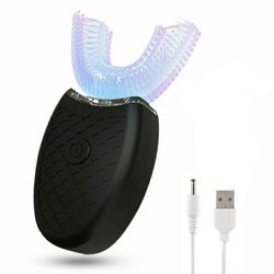 Sähköinen 360 Sonic -harja Automaattinen langaton ladattava automaattinen harjan valkaiseva hammasharja Musta