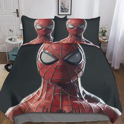 DSJackson Spider-Man 3D-tulostettu peittokansi 3-osainen elokuva Filmipussilakana Vuodevaatteet setti mikrokuidulla piilotetulla vetoketjusulkimell...