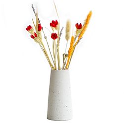 Keramisk vase i europæisk stil, grov keramisk tørret blomstervase D-Hvid
