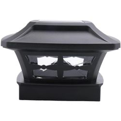 Aurinkopylväskorkkivalot 2 valaistustilaa LED-kansi aita korkkivalot 4X4 puisille pylväille puutarhasisustus B