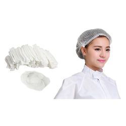 100pcs Engangs hår hoved dækker netto bouffant støvtætte Anti Støv Caps Åndbar Shower Badehatte Køkken Industrial Hvid