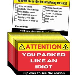 50PCS pysäköit kuin idiootti käyntikortit Huonot pysäköintikortit Useita syitä rikkoa Sukkahousut aikuisille UUSI P20250110153 Punainen
