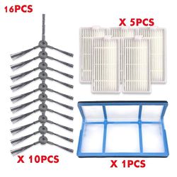 16pcs Robot Støvsuger Hepa Side Brush Filter Til Ilife V5s Pro Dele V50 V5s V3 V3s V3pro Ilife støvsuger dele