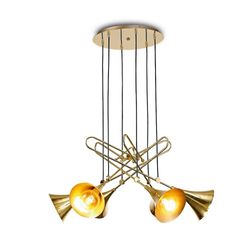 Inspired Lighting Jazz Loft Cluster Vedhæng 6 lys E27, Guld