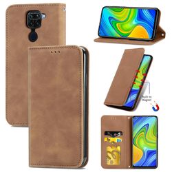 Gangxun Sag For Xiaomi Redmi Note 9 Magnetisk lukning Læder Tegnebog Cover Housse Etui Shockproof - Marron