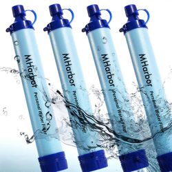 4 kpl henkilökohtaisia ​​vesisuodatinpillejä vaellukseen, retkeilyyn, matkustamiseen, kannettaviin selviytymisvarusteisiin, kevyt ja kestävä muotoilu