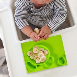 Plade til børn med silikone baby skål sug Bpa gratis fodring Baby Service Børn Dining Dishes