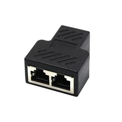 Naievear 1 til 2 dobbelte hunporte Cat5/6/7 RJ45 Splitter Lan netværksinternetadapter Sort