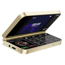 Taitettava matkapuhelin 2g Dual Screen Dual Sim -akku 1350mah, kulta