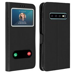 Avizar Galaxy S10 Plus Fodral Dual Window Video Stand Svart