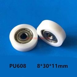 Begrænset specialtilbud 10 stk 608 nylonplastindlejrede rillekuglelejer 8 * 30 * 11 mm styreskive