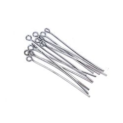 Uclac 200stk / Lot Eye Head Pins Perler Pins Øreringe Wire DIY smykker Making Craft Sort 40x0.7mm