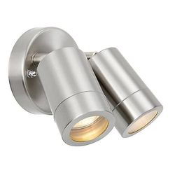 Saxby Lighting (Poole) Atlantis 2 Light Udendørs Coastal Spotlight Marine Grade børstet rustfrit stål, Glas IP65, GU10
