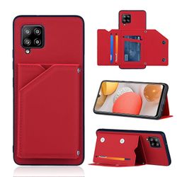 Gangxun Sag til Samsung Galaxy A42 5g Vintage Cuir Cover Læderetui Kofanger - Rouge