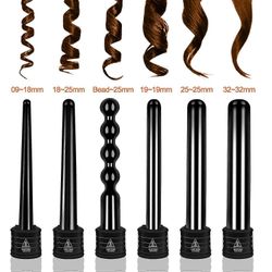 Tinor Curling-silitysraudat 6 In 1 keraaminen pinnoite hiusten kiharrinsarja Monitoiminen