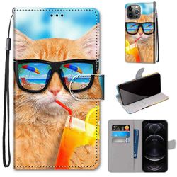 Foxdock Etui til iphone 13 Pro Cat Drinking Soda Mobile Case