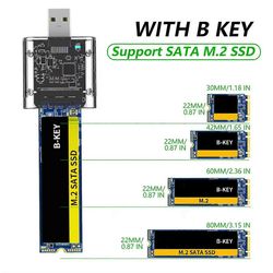 M2 NGFF SSD -kotelo M.2 - USB 3.0 gen1 5 Gbps nopea SSD-kotelo SATA M.2 NGFF SSD 2230 2242: lle Läpinäkyvä kuori