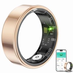 Älykäs sormus naisille ja miehille, Health Fitness Tracker unimittarilla, kultainen aktiivisuusrannekkeen rengas koko 10, pitkäkestoinen akku