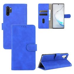 Etui til Samsung Galaxy Note 10 Plus Cover Premium læder med kortholder Flip Folio magnetisk etui Etui Coque - sort Blå