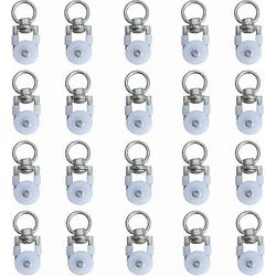 20 kpl metallinen hihnapyörä, verhopyörä, liukuva verhokoukku, verhokiskon hihnapyörä, verhokiskorullat, suihkuverhokiskorullat, curtaille