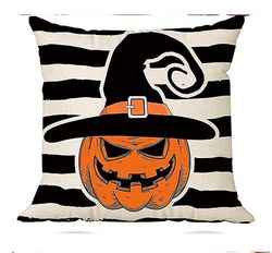 Handuo Halloween Linned Uhyggelig Græskar Witch Castle Trick eller Behandle pudebetræk style3