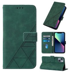 Gangxun Kompatibel med iphone 13 etui læder folio cover tegnebog magnetisk premium tui coque grøn