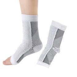 Berolige sokker Neuropati Kompression Ankel arch Support Beskyttelse Smertelindring Sokker Hvid L XL