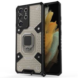 Stødsikker rustning sag for Samsung note10 plus med støttefod all inclusive dække grå rpc113