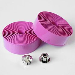 Varychmoo Cykel cykler Cork styr barer Grip Wrap Bånd Bånd Med 2 barer stik Pink