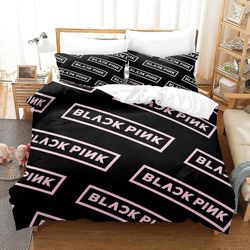 B10 Blackpink 3D trykt sengetøj sæt dynebetræk dynebetræk pudebetræk børn gave UK SINGLE 135x200cm