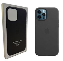 Officiel Apple iPhone 12 Pro Max læderetui med Magsafe - Midnight Black