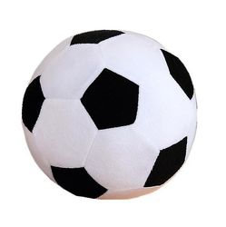 Yunshu Børn Plys fodbold fluffy fyldt pude holdbar sportsgave 20CM sort