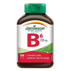 Jamieson Vitamins Jamieson-vitamiinit B6-vitamiini pyridoksiini HCI, 250 mg, 100 kapselia